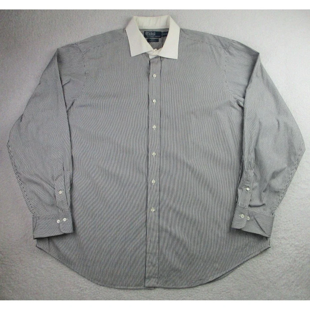 Polo Ralph Lauren Regent Shirt Mens XXL 1/2 Striped Cotton Classic Fit Button Up